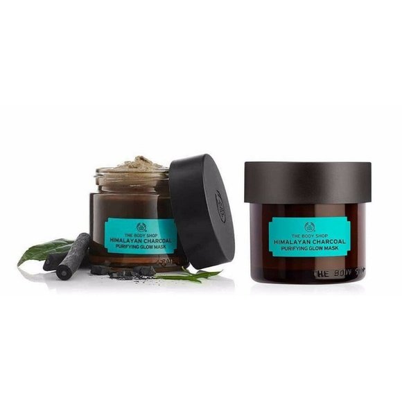 2x New The Body Shop Himalayan Charcoal Purifying Glow Mask 3oz Vegan Tea Tree